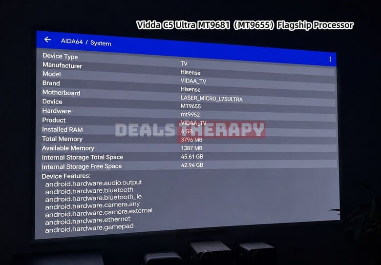 Hisense Vidda C5 Pro Max vs. C5 Ultra hardware cpu memory